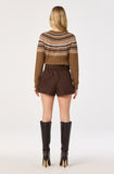Daria Fair Isle Cable Knit Sweater - Camel, side view
