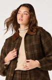 ASTR The Label Shae Jacket in Brown Plaid