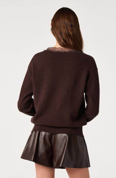 Jadyn Sweater in brown, back view