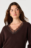 Jadyn Sweater in brown, neckline detail