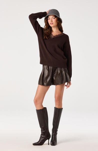 Jadyn Sweater in brown, styled lifestyle shot