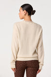 Jadyn Lace-Trim V-Neck Sweater in Ivory - back