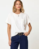 Everyday Tee in cream, detail