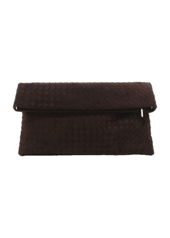 Alicia Clutch Bag in dark cacao suede