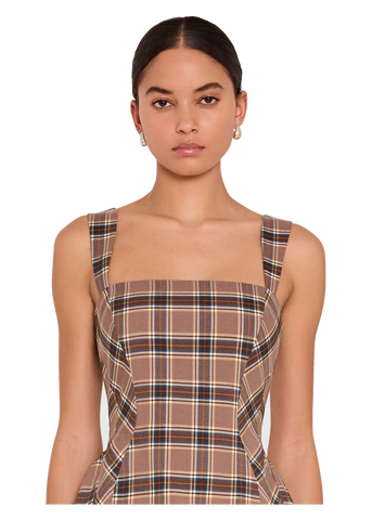 Andreina Top in plaid combo