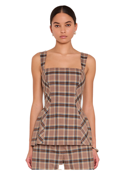 Andreina Top in plaid combo