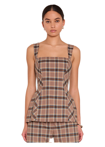 Andreina Top in plaid combo