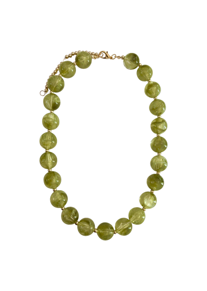 Avery Chunky Beaded Necklace in Chartreuse