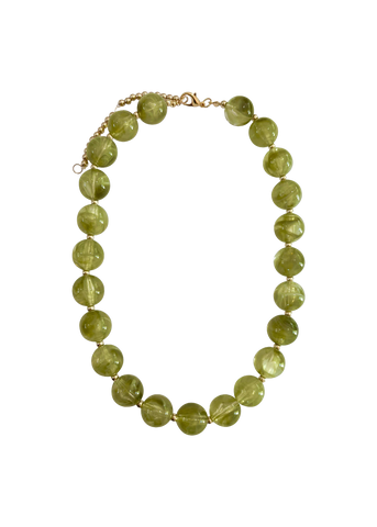 Avery Chunky Beaded Necklace in Chartreuse