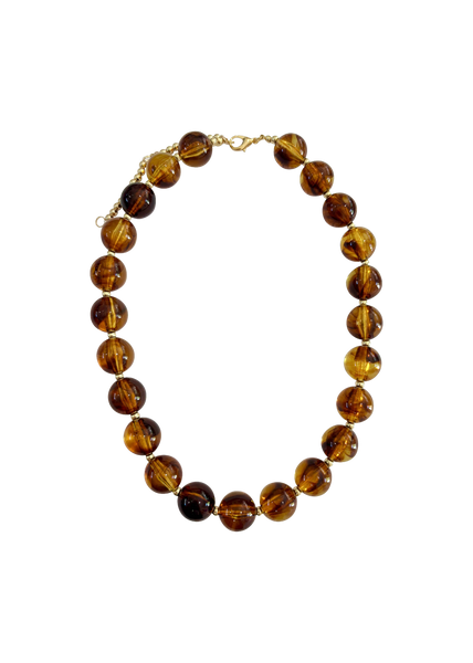 Avery Chunky Beaded Necklace in Tortoise