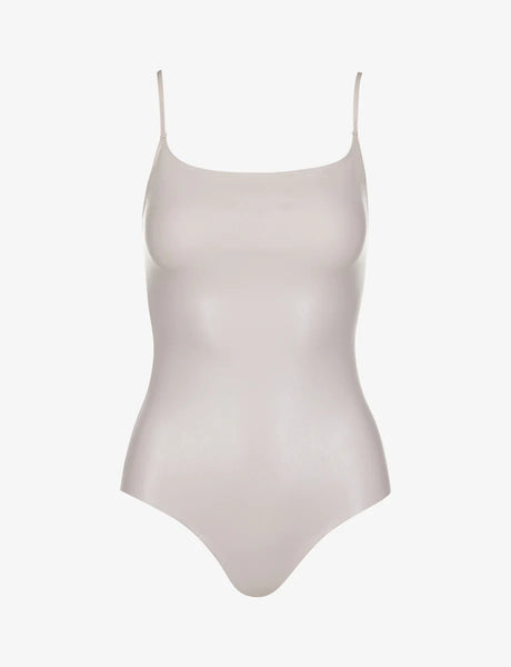 Faux Leather Cami Bodysuit - Porcelain