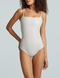 Faux Leather Cami Bodysuit - Porcelain