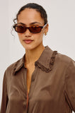 Beatrix Shirt in Cinnamon, close-up collar detail
