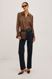 Beatrix Shirt in Cinnamon, styled full length