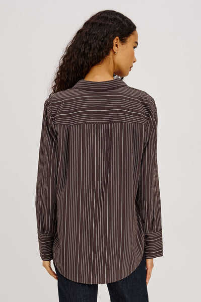 Beck Shirt in Chicory Stripe, back view