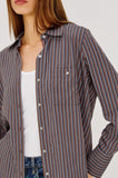 Beck Shirt in Hickory Indigo Stripe, close up