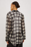 Bishop Shirt in Onyx Taupe, back view