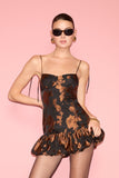 Ivy Bubble Mini in Black Combo, editorial styled shot
