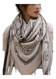 Bandana Scarf in taupe paisley print