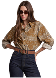 Bandana Print Button-Up Shirt