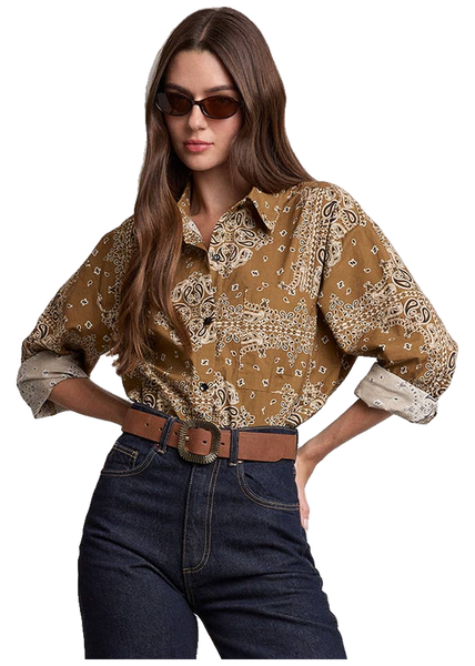 Bandana Print Button-Up Shirt
