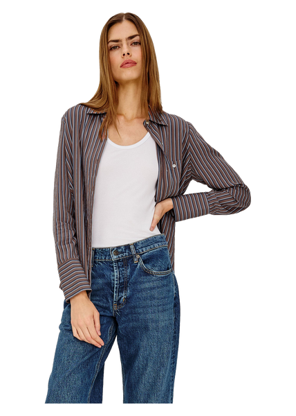 Beck Shirt in Hickory Indigo Stripe