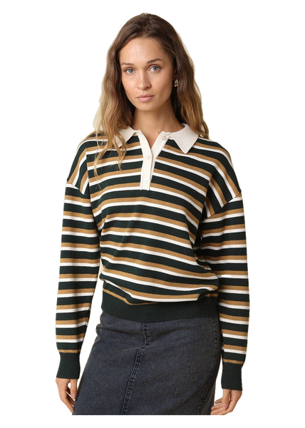 Belen Stripe Rugby Knit Sweater