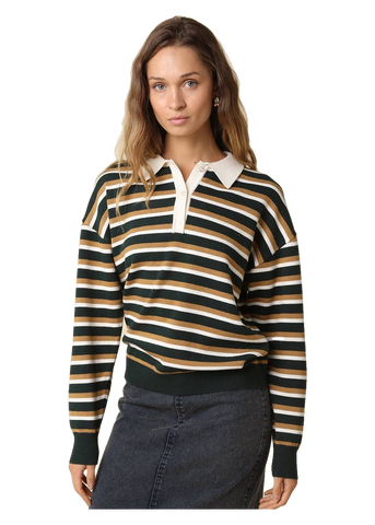 Belen Stripe Rugby Knit Sweater
