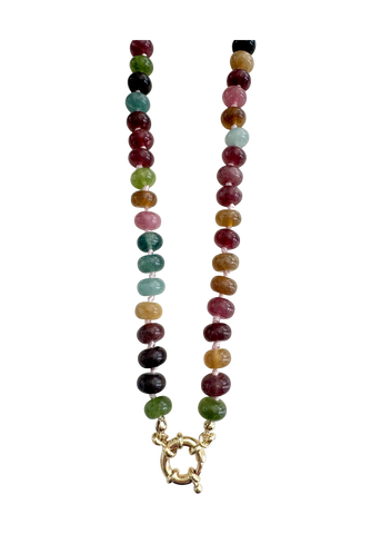 Bria Stone Necklace in Multicolor Agate