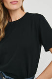 Cotton Cashmere Short Sleeve - Black