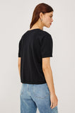 Cotton Cashmere Short Sleeve Tee in black, styled