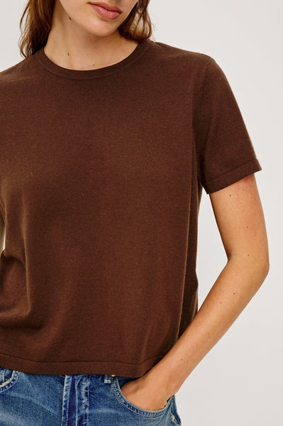 Cotton Cashmere Short Sleeve - Espresso