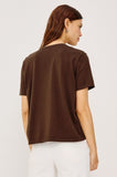 Cotton Cashmere Short Sleeve Tee in espresso, styled
