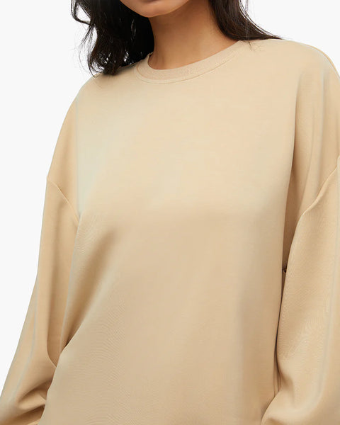 Balloon Sleeve Crew Neck