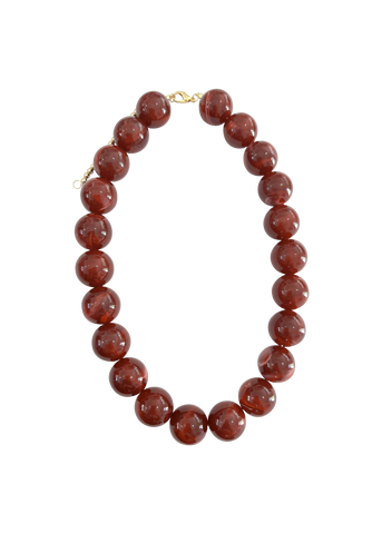 Carter Chunky Beaded Necklace in Maroon