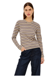 Davie Cardigan in heather oat stripe