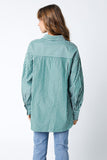 Dominique Stripe Shirt - Dark Green Stripe