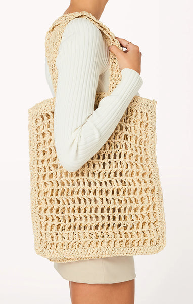 Ella Shoulder Bag - Natural Crochet
