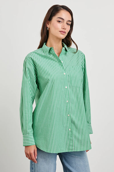 Elsa Top - Kelly White Stripe