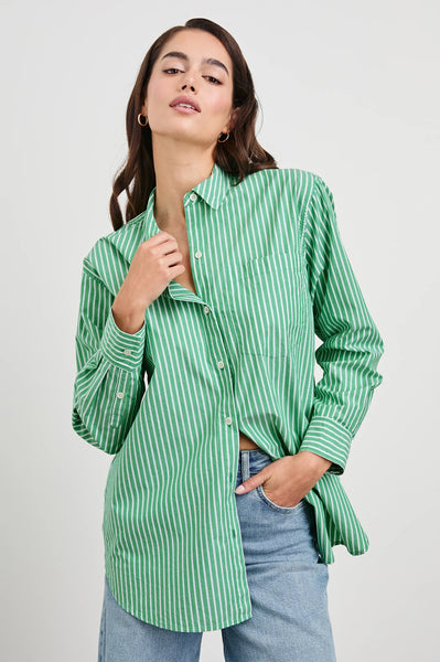 Elsa Top - Kelly White Stripe
