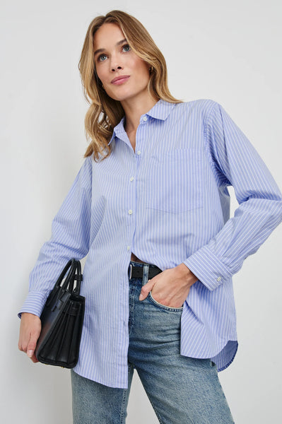 Elsa Top - Oxford White Stripe