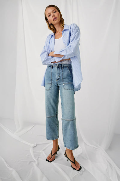 Elsa Top - Oxford White Stripe