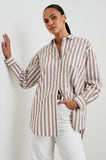 Elsa Top - Russet White Stripe