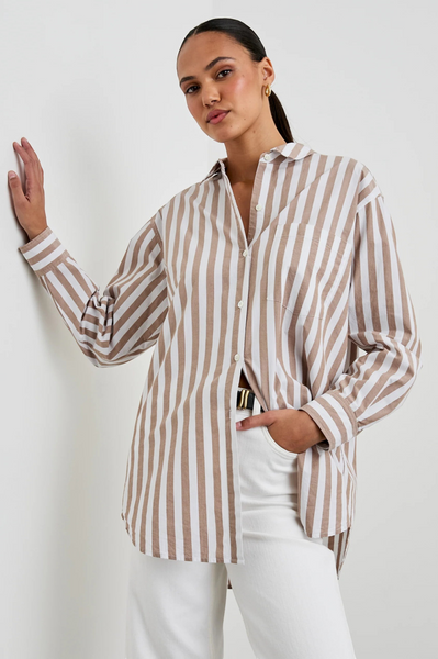 Elsa Top - Russet White Stripe