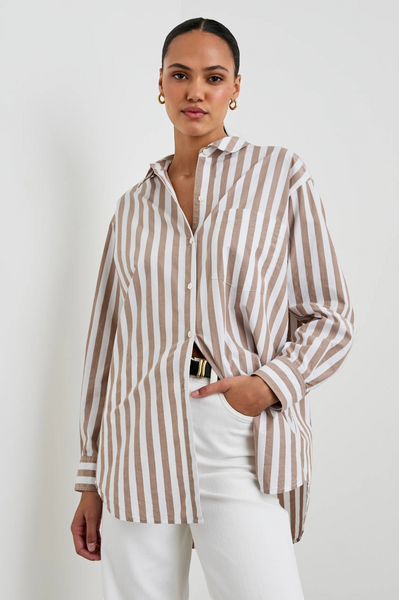 Elsa Top - Russet White Stripe