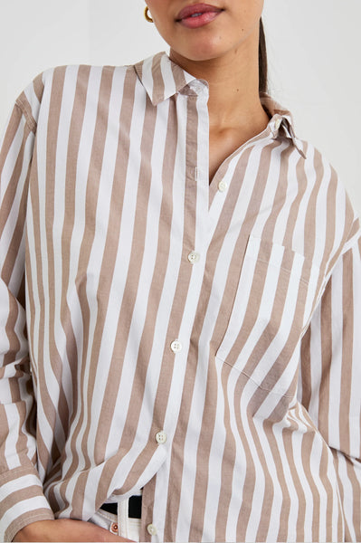 Elsa Top - Russet White Stripe