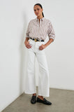 Elsa Top - Russet White Stripe