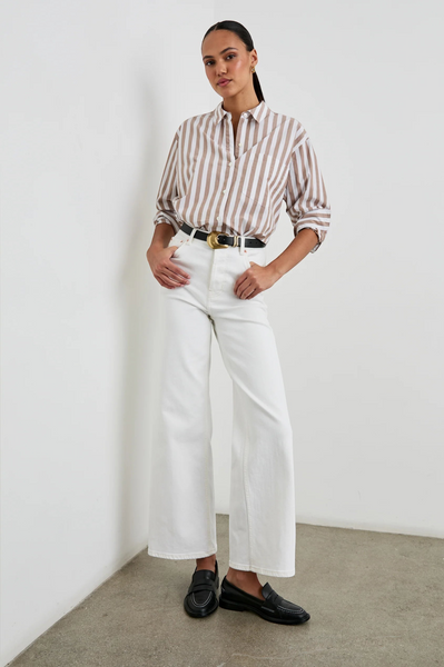 Elsa Top - Russet White Stripe
