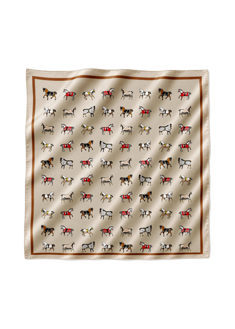 Equestrian Satin Scarf in Classic Cream