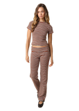 Esther Striped Crop Top and Pants Set